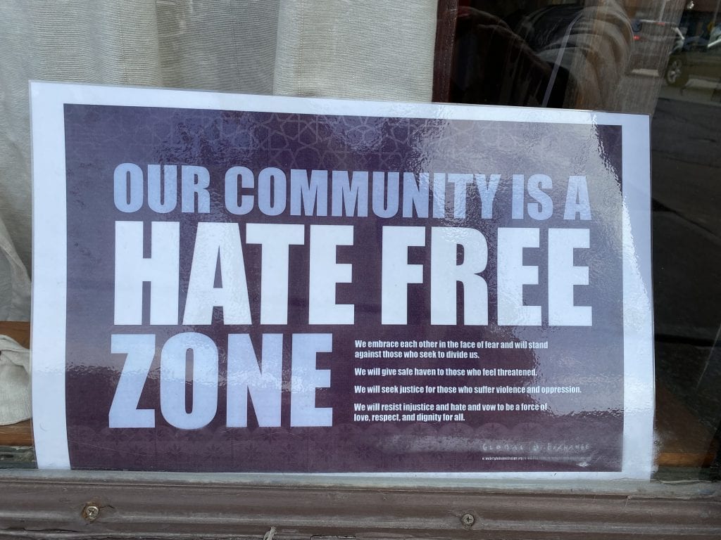 Our community is a hate free zone.